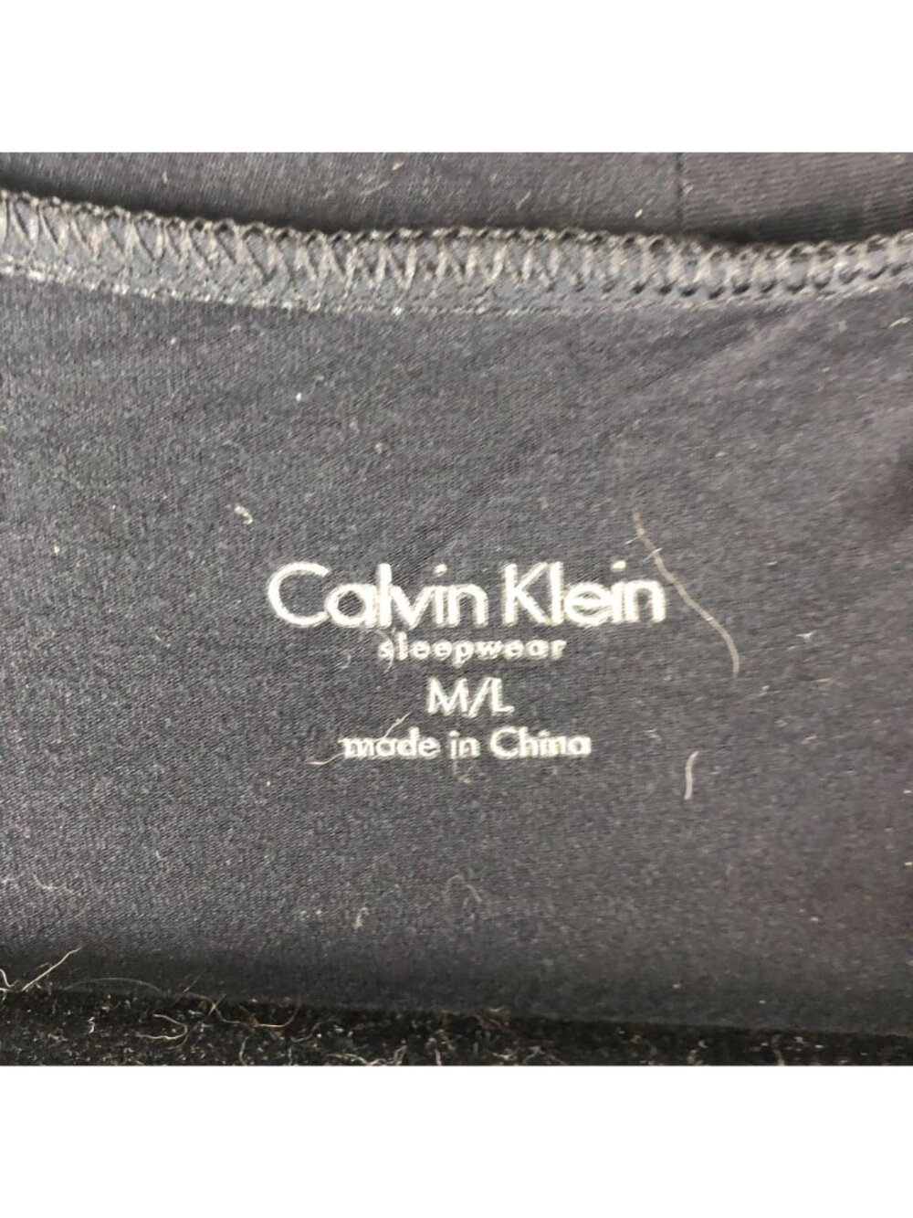 Calvin Klein Black Lace-Trim Modal Blend Robe M/L Tie Waist - Picture 3 of 5